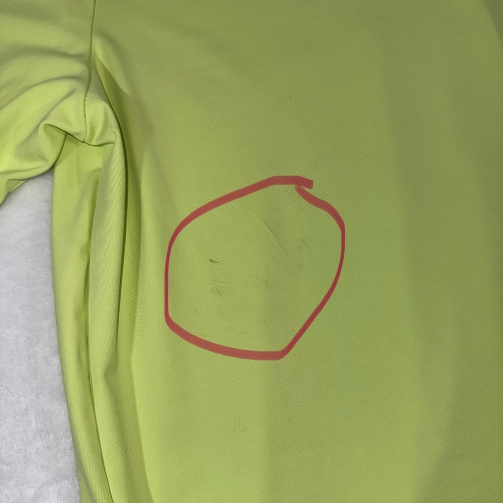 LULU B V-Neck UPF 50+ Blouse Shirt 5083 Nylon Blend Neon Green Women's XL Flaw* - Picture 8 of 8